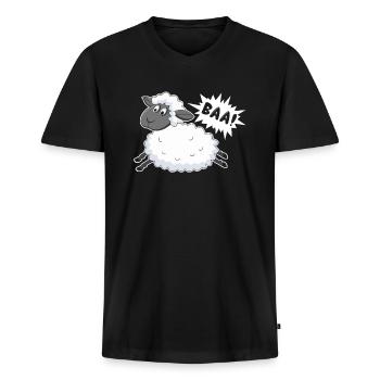 Sheep Baa Baaa Sheep - Men's Premium Organic T-shirt with V-neck - black - Front - Nico (187cm)