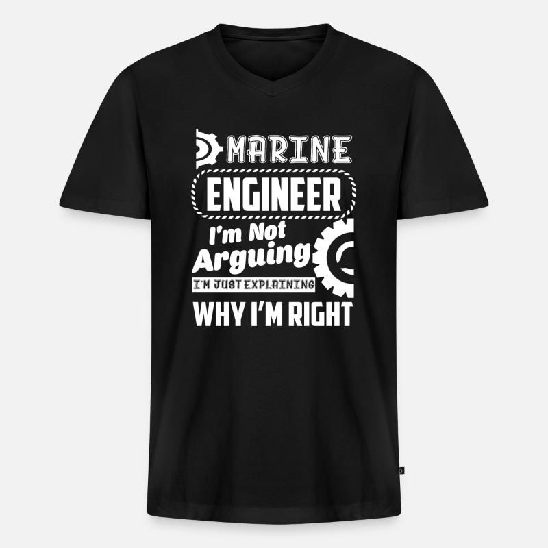 Marine Engineer Proud Marine Engineer - Men's Premium Organic T-shirt with V-neck - black