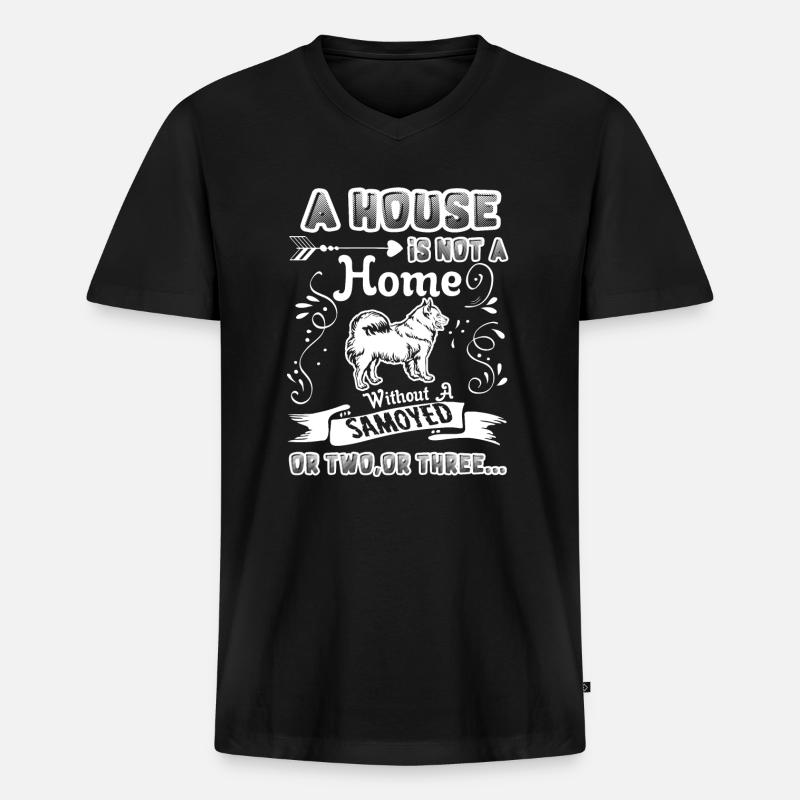 Samoyed Home Without Samoyed - Men's Premium Organic T-shirt with V-neck - black