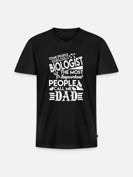 Biologist Biologist Dad - Men's Premium Organic T-shirt with V-neck - black