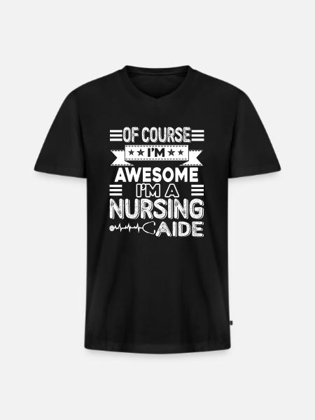 Nursing Aide Awesome Nursing Aide - Men's Premium Organic T-shirt with V-neck - black