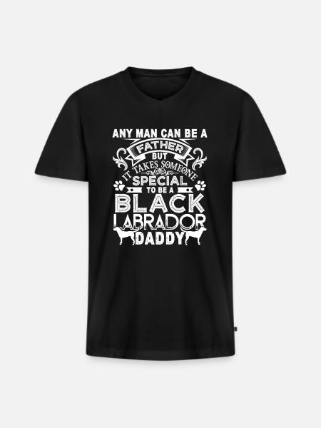 Proud Black Labrador Daddy - Men's Premium Organic T-shirt with V-neck - black