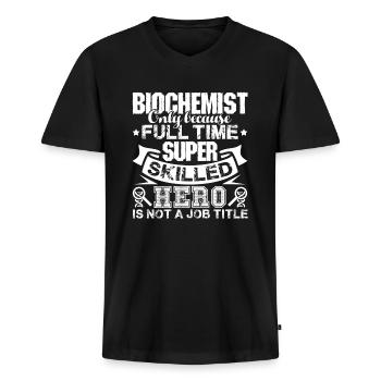 Biochemist Biochemist Job Title - Men's Premium Organic T-shirt with V-neck - black - Front - Nico (187cm)
