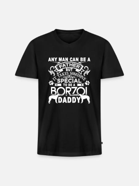 Proud Borzoi Daddy - Men's Premium Organic T-shirt with V-neck - black