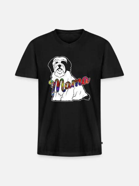 Lhasa Apso Lhasa Apso Mama - Men's Premium Organic T-shirt with V-neck - black