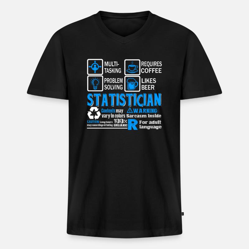 Statistician Statistician Problem Solving - Men's Premium Organic T-shirt with V-neck - black
