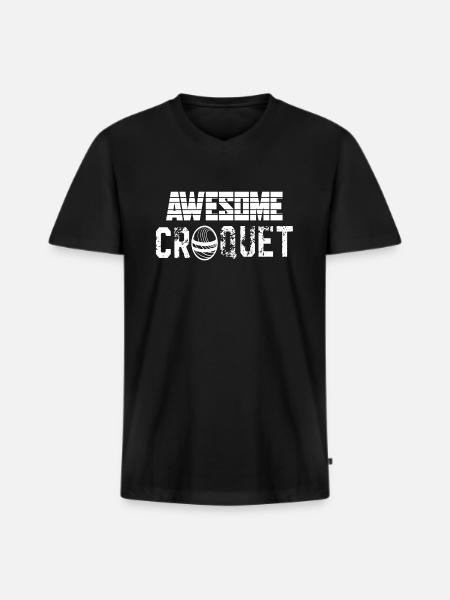Croquet Awesome Croquet - Men's Premium Organic T-shirt with V-neck - black