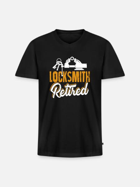 Locksmith Retired Locksmith - Men's Premium Organic T-shirt with V-neck - black