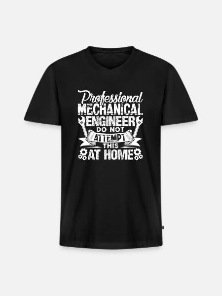 Professional Mechanical Engineer - Men's Premium Organic T-shirt with V-neck - black