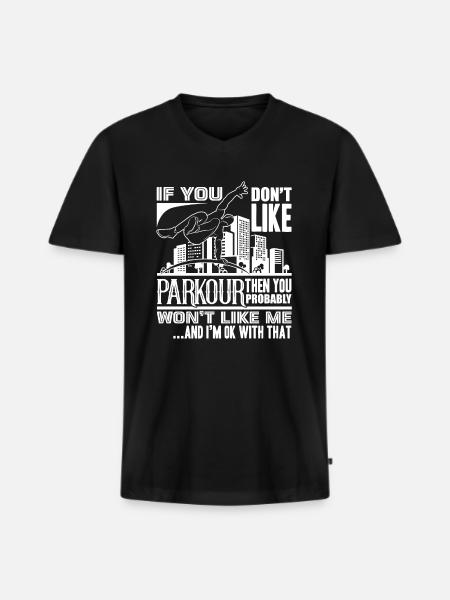 Parkour I Like Parkour - Men's Premium Organic T-shirt with V-neck - black