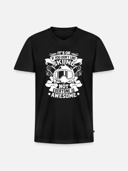 Skiing I Like Skiing - Men's Premium Organic T-shirt with V-neck - black