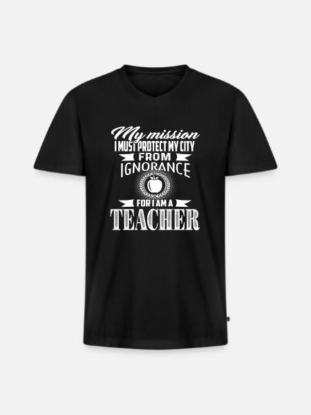 I Am A Teacher - Men's Premium Organic T-shirt with V-neck - black