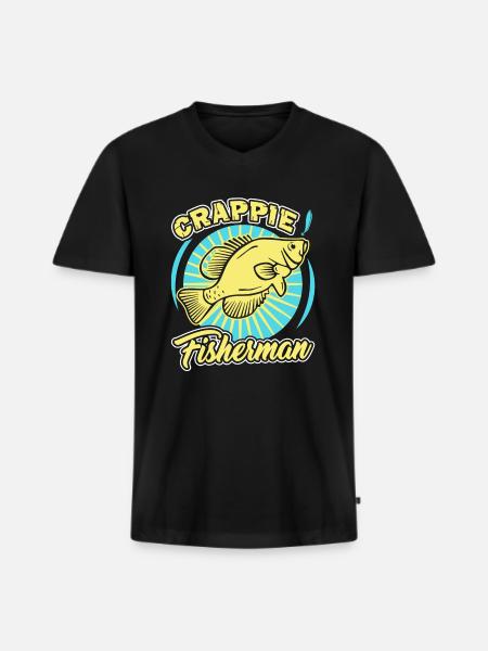 Fishing Crappie Fisherman - Men's Premium Organic T-shirt with V-neck - black