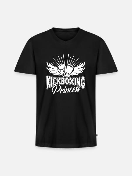 Kickboxing Princess Tee - Men's Premium Organic T-shirt with V-neck - black