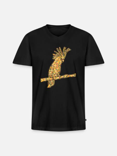 Cockatoo Geometric - Men's Premium Organic T-shirt with V-neck - black