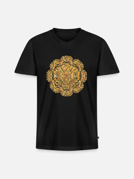 Emu Geometric - Men's Premium Organic T-shirt with V-neck - black