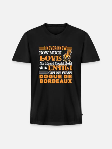 Love Dogue De Bordeaux - Men's Premium Organic T-shirt with V-neck - black