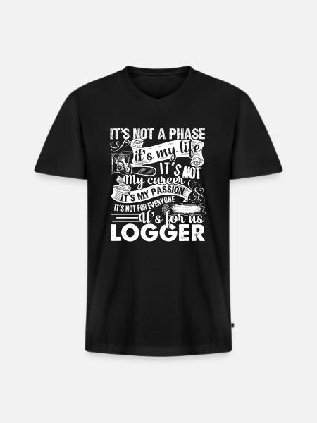 Logger Is My Passion - Men's Premium Organic T-shirt with V-neck - black