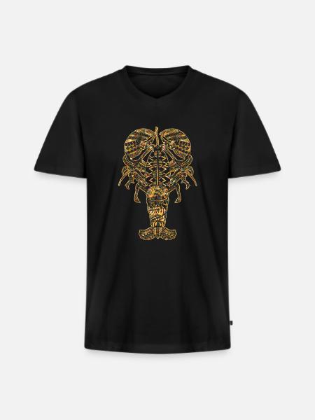 Lobster Geometric - Men's Premium Organic T-shirt with V-neck - black