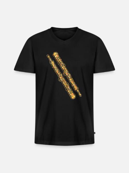Oboe Geometric - Men's Premium Organic T-shirt with V-neck - black