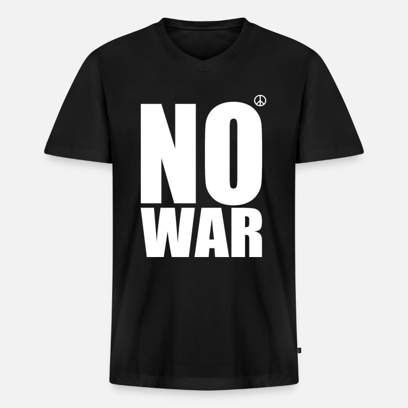 No war - Männer Premium Bio T-Shirt mit V-Ausschnitt - Schwarz