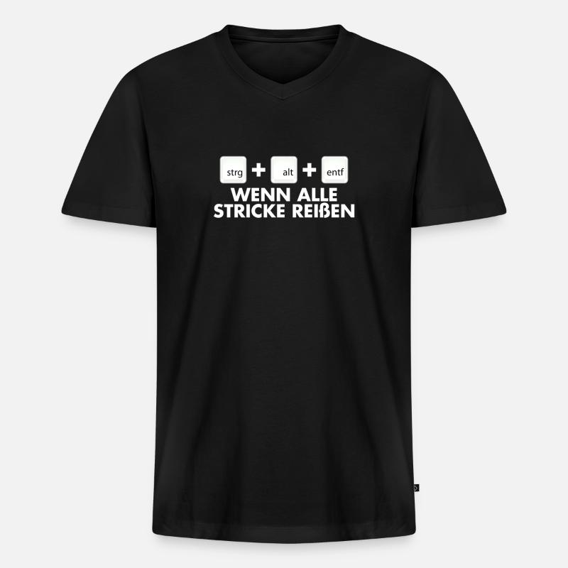 Computer Humor - Männer Premium Bio T-Shirt mit V-Ausschnitt - Schwarz