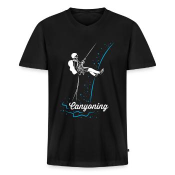 Canyoning - Männer Premium Bio T-Shirt mit V-Ausschnitt - Schwarz - Vorne - Nico (187cm)