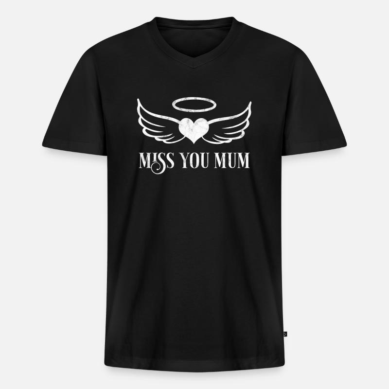 Ich vermisse dich, Mama - Männer Premium Bio T-Shirt mit V-Ausschnitt - Schwarz