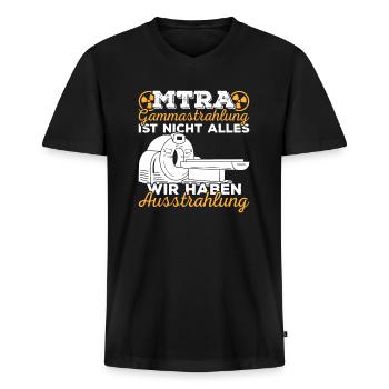 MTRA Medizinisch-Technischer Radiologie Assistent - Männer Premium Bio T-Shirt mit V-Ausschnitt - Schwarz - Vorne - Nico (187cm)
