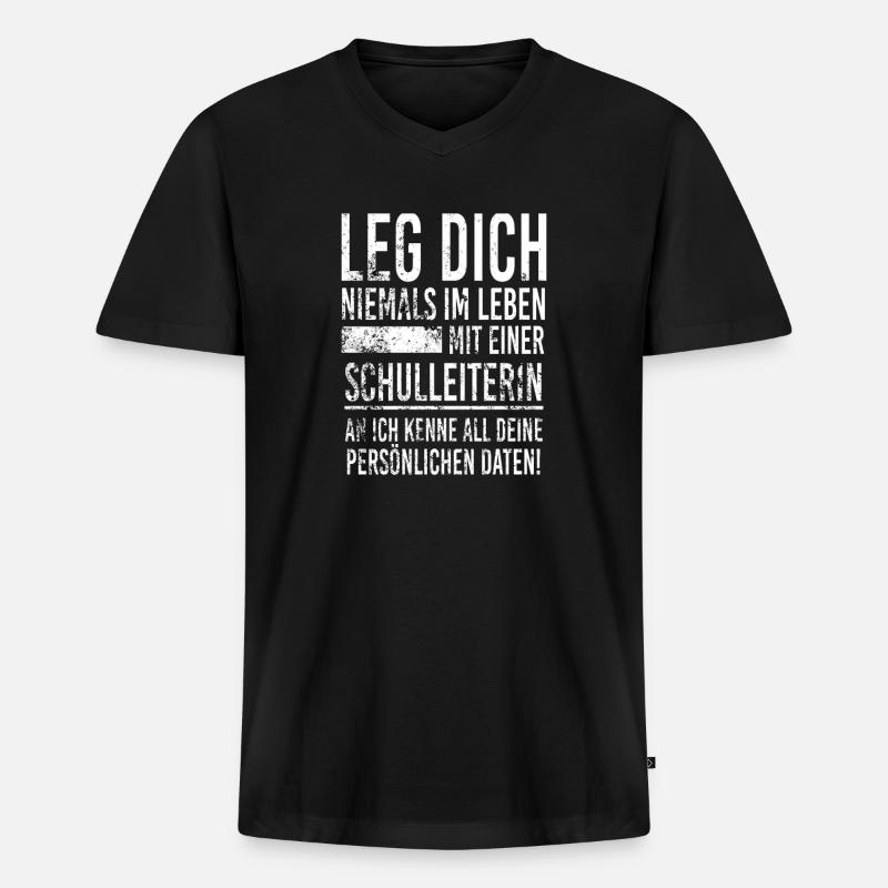 Schulleiterin - Männer Premium Bio T-Shirt mit V-Ausschnitt - Schwarz