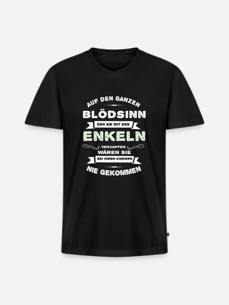 Opa Enkel Großvater Großpapa Sprüche Lustig - Männer Premium Bio T-Shirt mit V-Ausschnitt - Schwarz