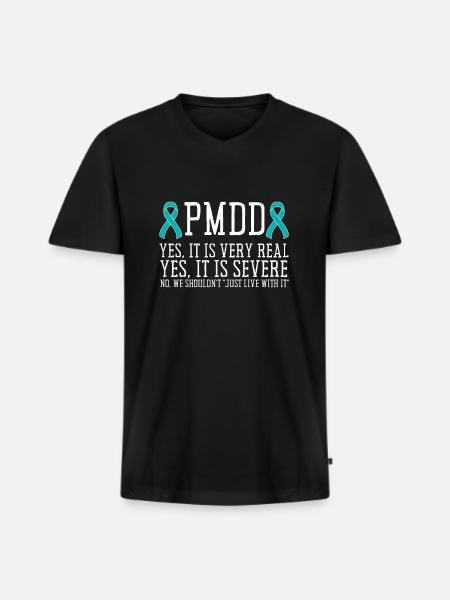 PMDD Sensibilisation Syndrome prémenstruel menstruel - T-shirt encolure en V Premium bio Homme - noir