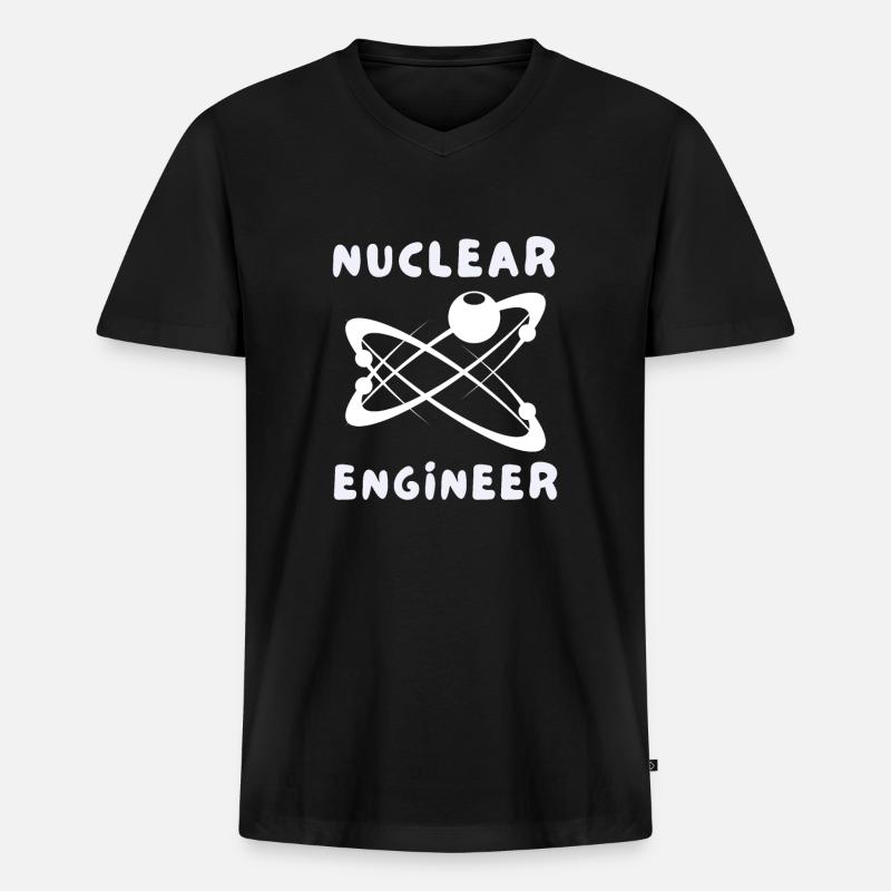 Uranium Fission Nuclear Engineering Theme - Männer Premium Bio T-Shirt mit V-Ausschnitt - Schwarz