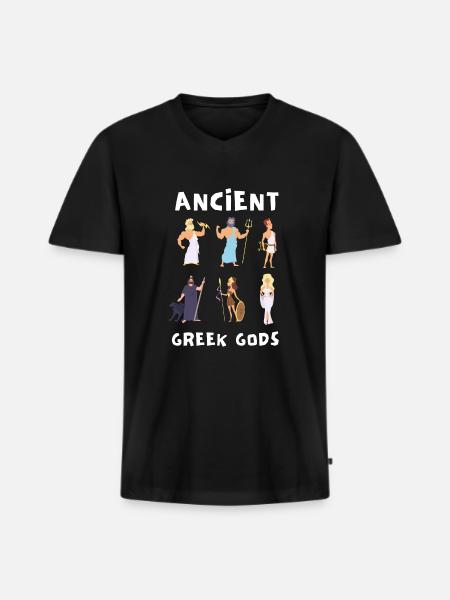 Greek Mythology Gods Ancient Greece - Men's Premium Organic T-shirt with V-neck - black