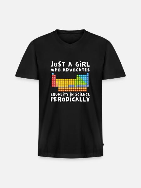 Female Stem Scientist Technology Student, - Men's Premium Organic T-shirt with V-neck - black