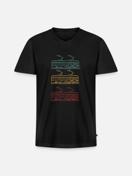 Aerial Tram Tramway Cable Car Cableway Gondola - Men's Premium Organic T-shirt with V-neck - black