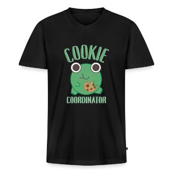 Scout Bakery Scouting Marchand de biscuits - T-shirt encolure en V Premium bio Homme - noir - Devant - Nico (187cm)