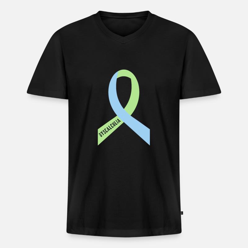 SPED Neurodiversity Dyscalculia - Männer Premium Bio T-Shirt mit V-Ausschnitt - Schwarz