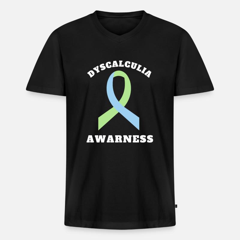 SPED Neurodiversity Dyscalculia - Männer Premium Bio T-Shirt mit V-Ausschnitt - Schwarz
