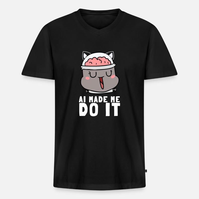 Artificial Intelligence Ai Chat - Männer Premium Bio T-Shirt mit V-Ausschnitt - Schwarz