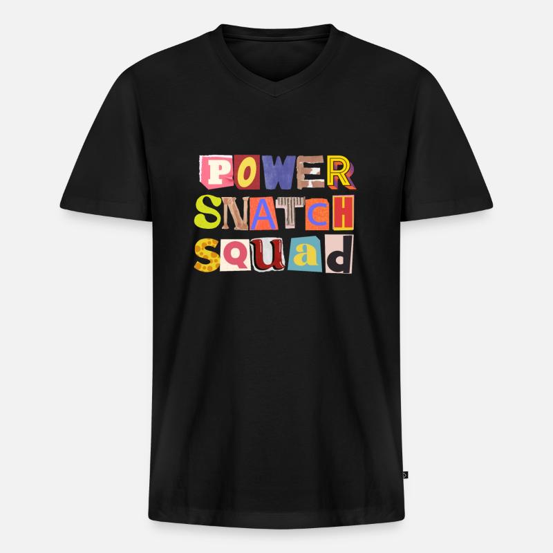 Weight Lifting Power Snatch - Männer Premium Bio T-Shirt mit V-Ausschnitt - Schwarz