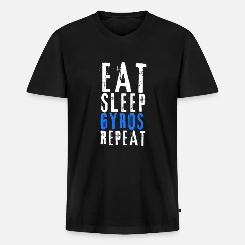 Got Gyros - Männer Premium Bio T-Shirt mit V-Ausschnitt - Schwarz