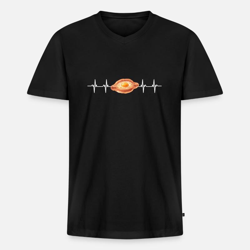 Georgian Flag - Männer Premium Bio T-Shirt mit V-Ausschnitt - Schwarz