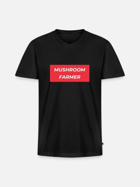 Mushroom Cultivation Farmer - Men's Premium Organic T-shirt with V-neck - black