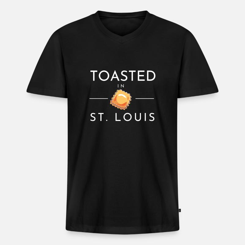 St. Louis Toasted Ravioli - Männer Premium Bio T-Shirt mit V-Ausschnitt - Schwarz