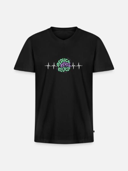 Recycle, I Love Recycling - Men's Premium Organic T-shirt with V-neck - black