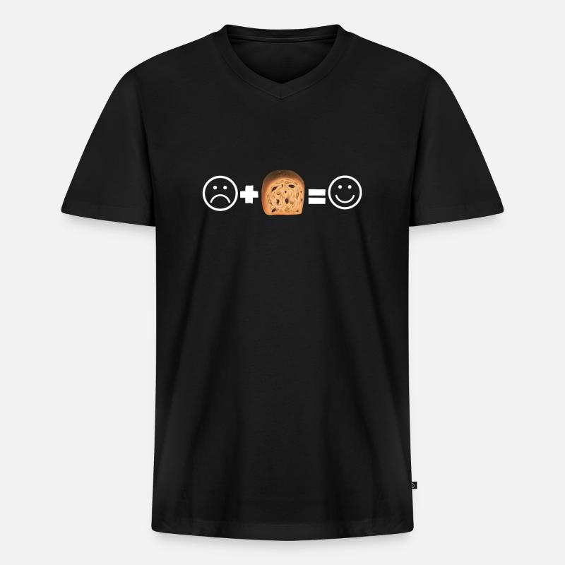Baking Raisin Bread - Männer Premium Bio T-Shirt mit V-Ausschnitt - Schwarz