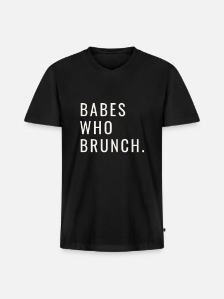 Babes Who Brunch Squat - Men's Premium Organic T-shirt with V-neck - black