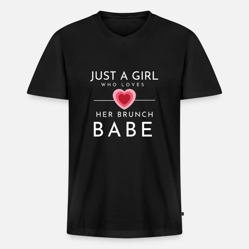 Babes Who Brunch Squat - Männer Premium Bio T-Shirt mit V-Ausschnitt - Schwarz