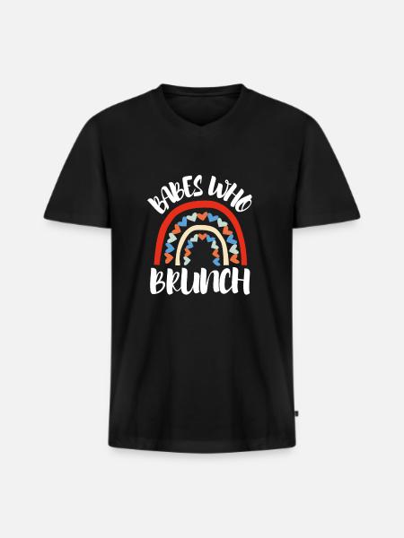 Babes Who Brunch Squat - Men's Premium Organic T-shirt with V-neck - black
